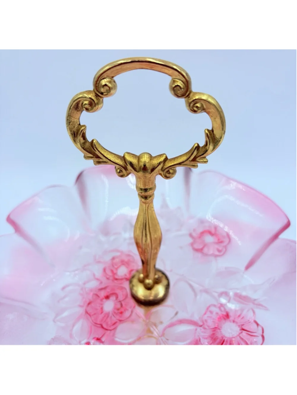 Vintage Mikasa Rosella Serving Stand Pink Two Tier
